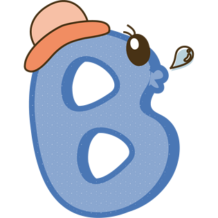 卡通可爱彩色字母b