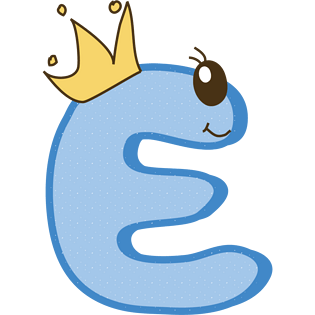 卡通可爱彩色字母e