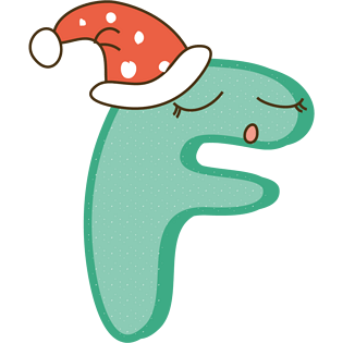 卡通可爱彩色字母f