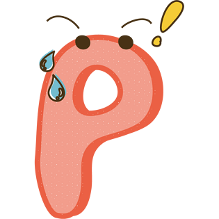 卡通可爱彩色字母p