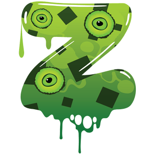 卡通手绘怪物字母z