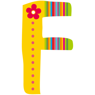 卡通创意水果字母f