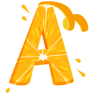 卡通蔬菜水果字母a