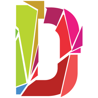 卡通彩色时尚个性几何拼接英文字母d