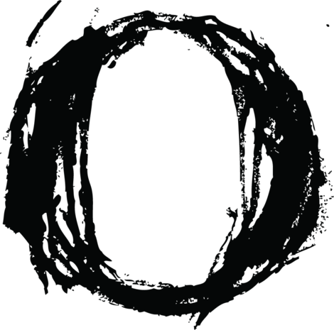 中国风墨迹毛笔字母o