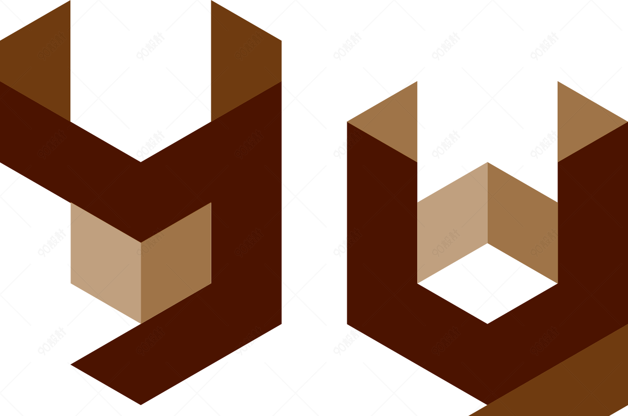 个性空间折叠立体拼接创意字母y