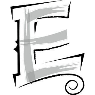 卡通欧式简约花纹英文艺术字母e