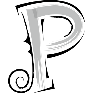 卡通欧式简约花纹英文艺术字母p