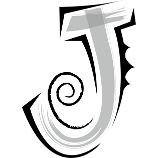 卡通欧式简约花纹英文艺术字母j