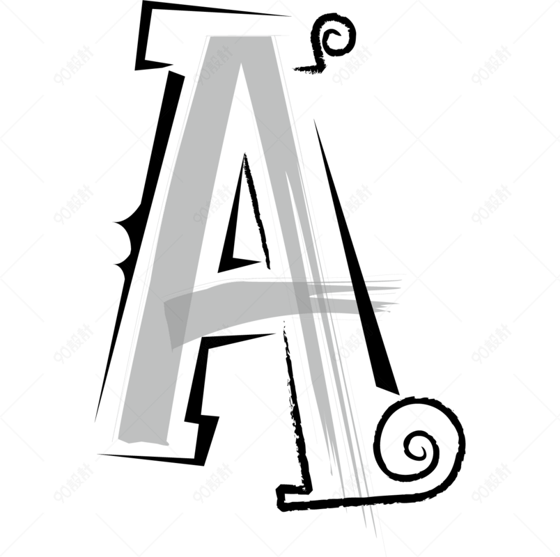 卡通欧式简约花纹英文艺术字母a