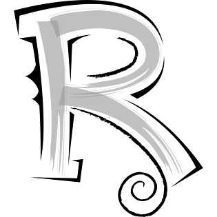 卡通欧式简约花纹英文艺术字母r