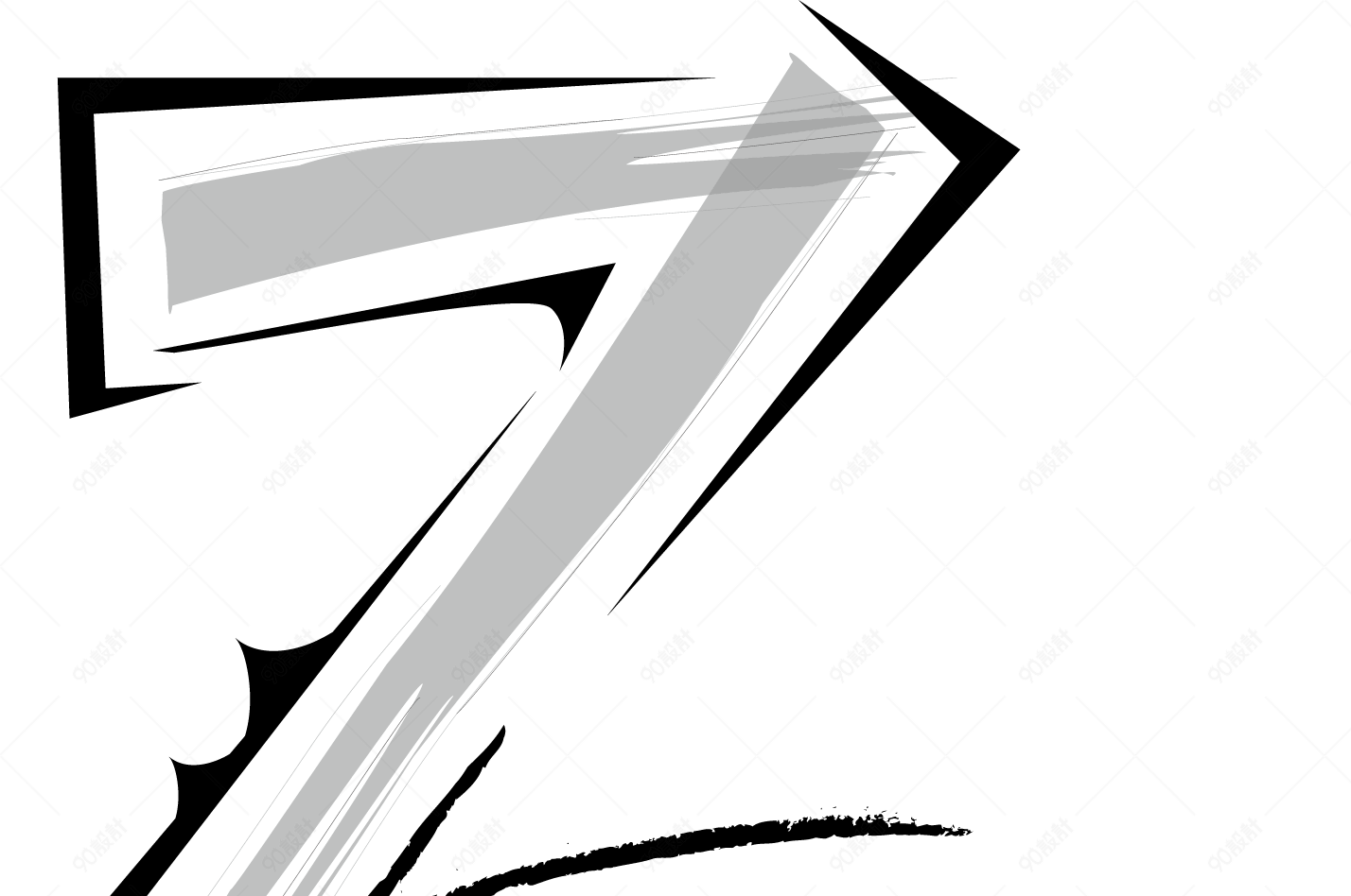 卡通欧式简约花纹英文艺术字母z【免抠元素png】-90设计网