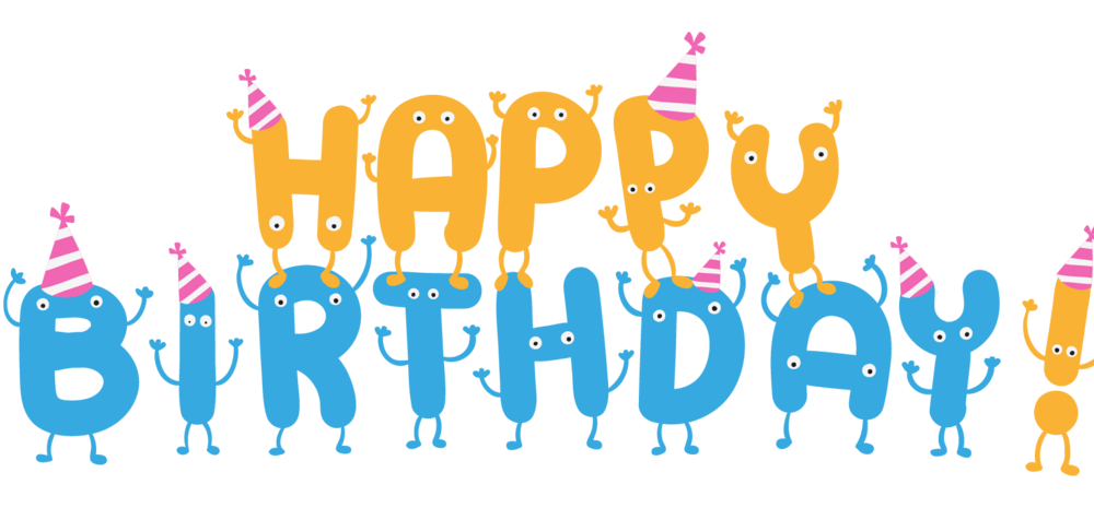 卡通可爱拟人英文生日快乐艺术字体