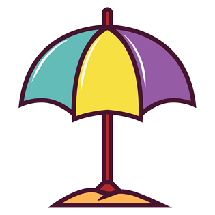 卡通手绘太阳伞