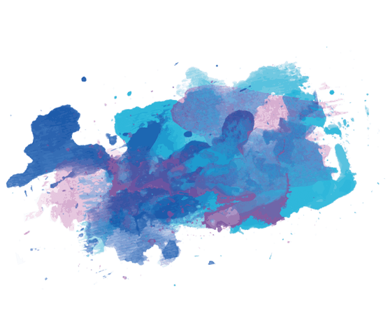 蓝色水彩泼墨png