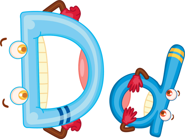 卡通拟人彩色字母dd