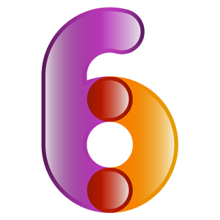 彩色果冻拼接数字6