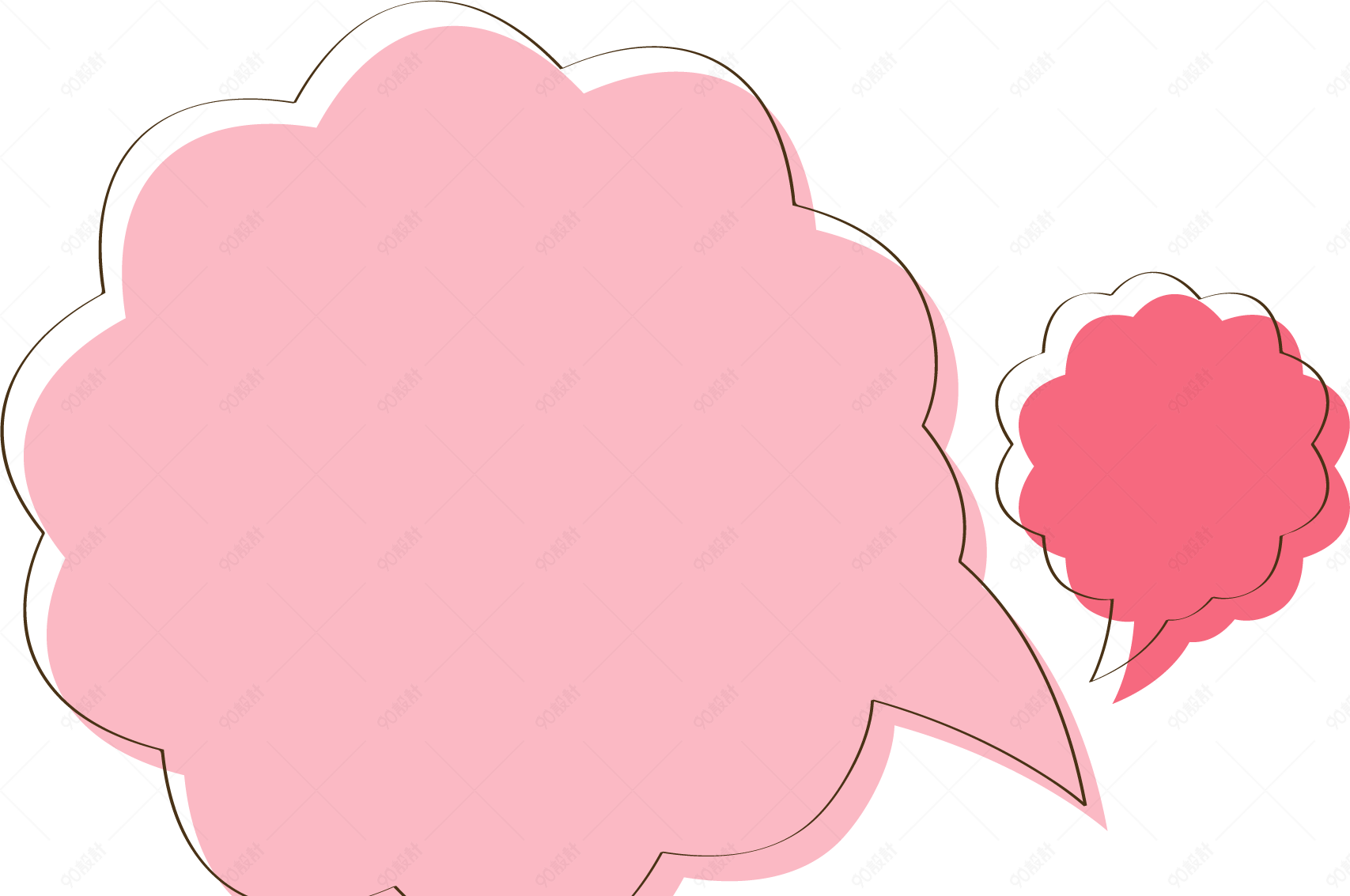 卡通手绘气泡对话框边框