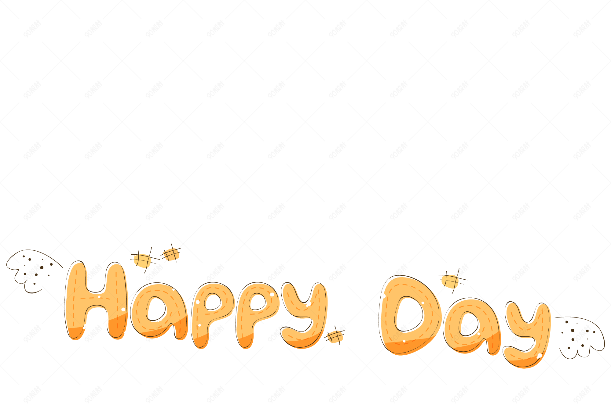 卡通英文快乐每一天字体