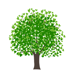 卡通手绘清新大树