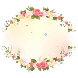 清新玫瑰藤蔓边框