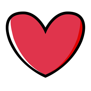 卡通彩色爱心点赞图标