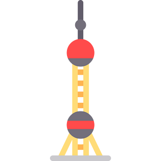 卡通迎新年图标东方明珠