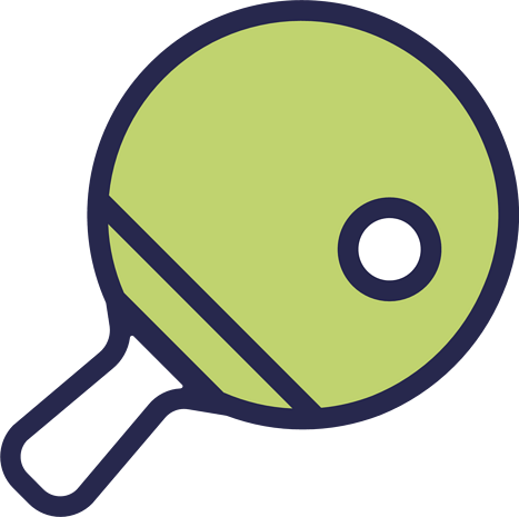 卡通运动图标乒乓球拍