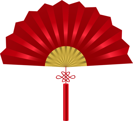 新年红色元素扇子