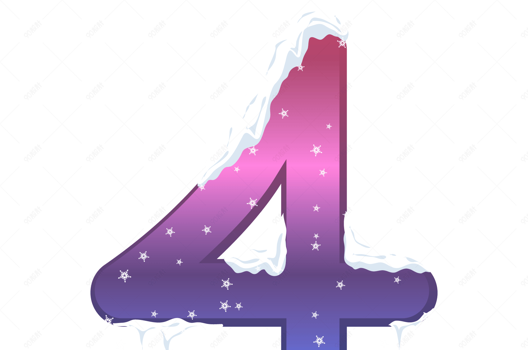 圣诞节装饰数字4