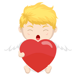 小天使pngpsd2000*2000七夕情侣宝宝啊表情包插画pngpsd2000*2000卡通