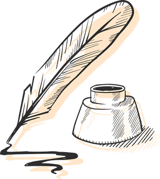 手绘羽毛笔墨水