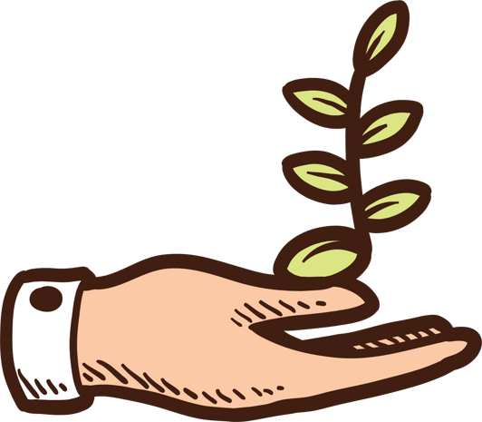 双手爱护地球pngpsd2000*2000嫩绿树芽pngpsd2000*2000卡通两颗树png