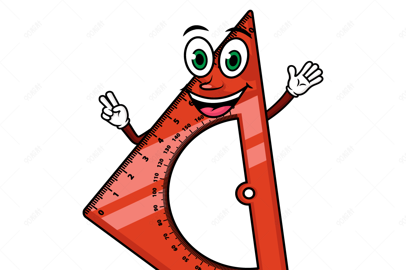 卡通红色拟人尺子
