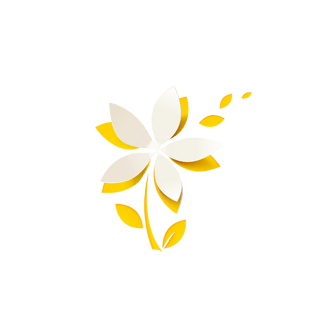 矢量黄白色花朵pngpsd2000*2000手绘卡通春天白色花朵p