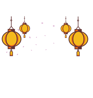 精美卡通黄色小灯笼