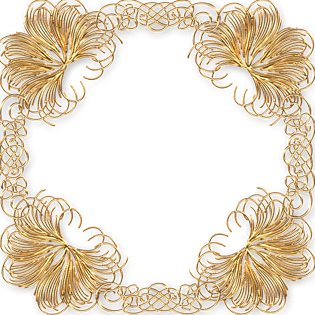 金色花背景边框