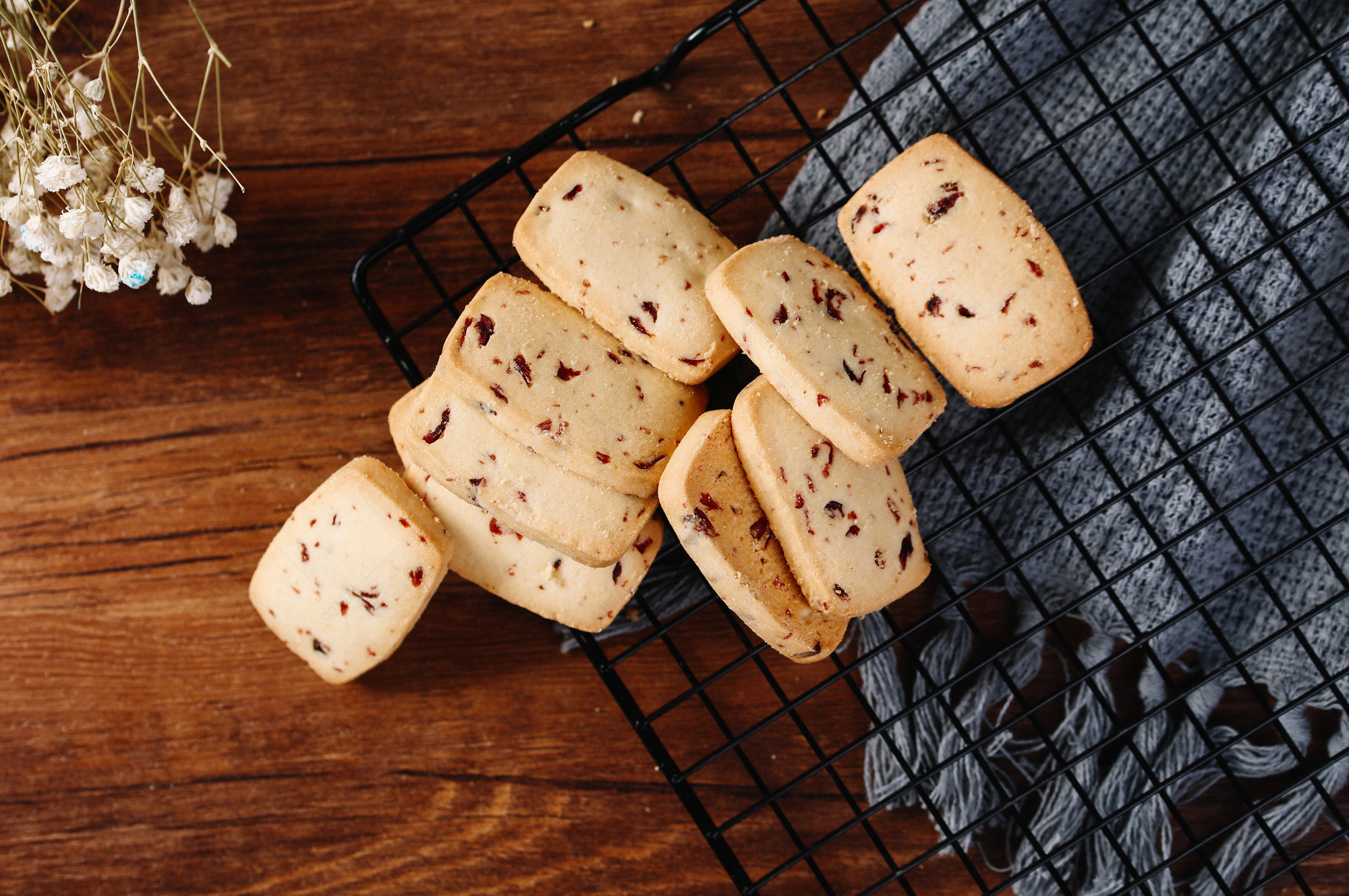 蔓越莓饼干零食实拍摄影图