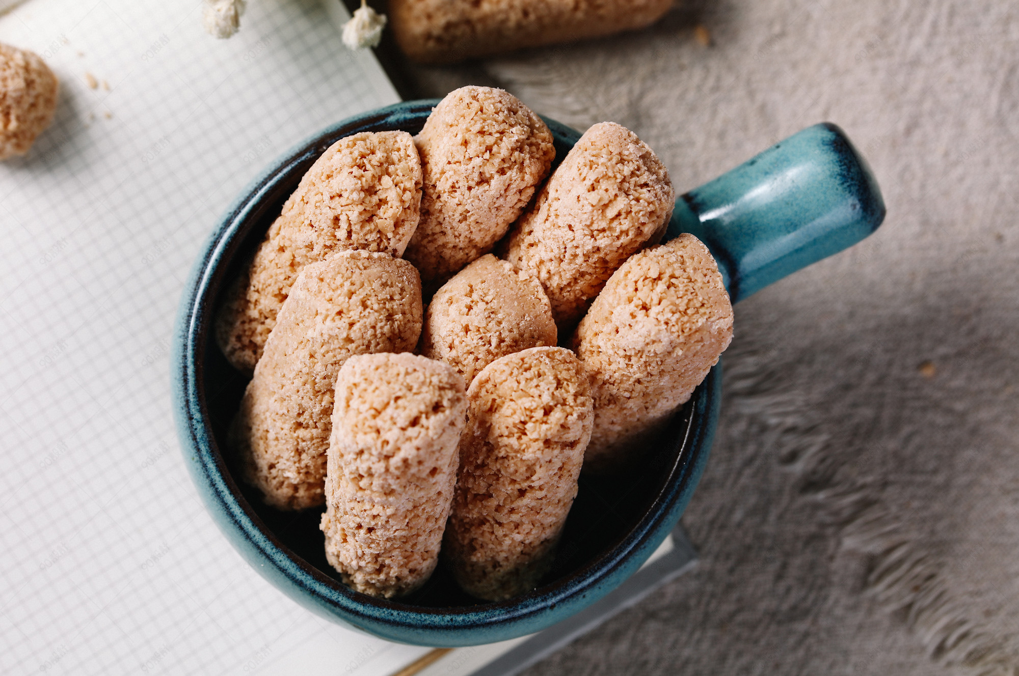 燕麦酥美食零食饼干实拍摄影图