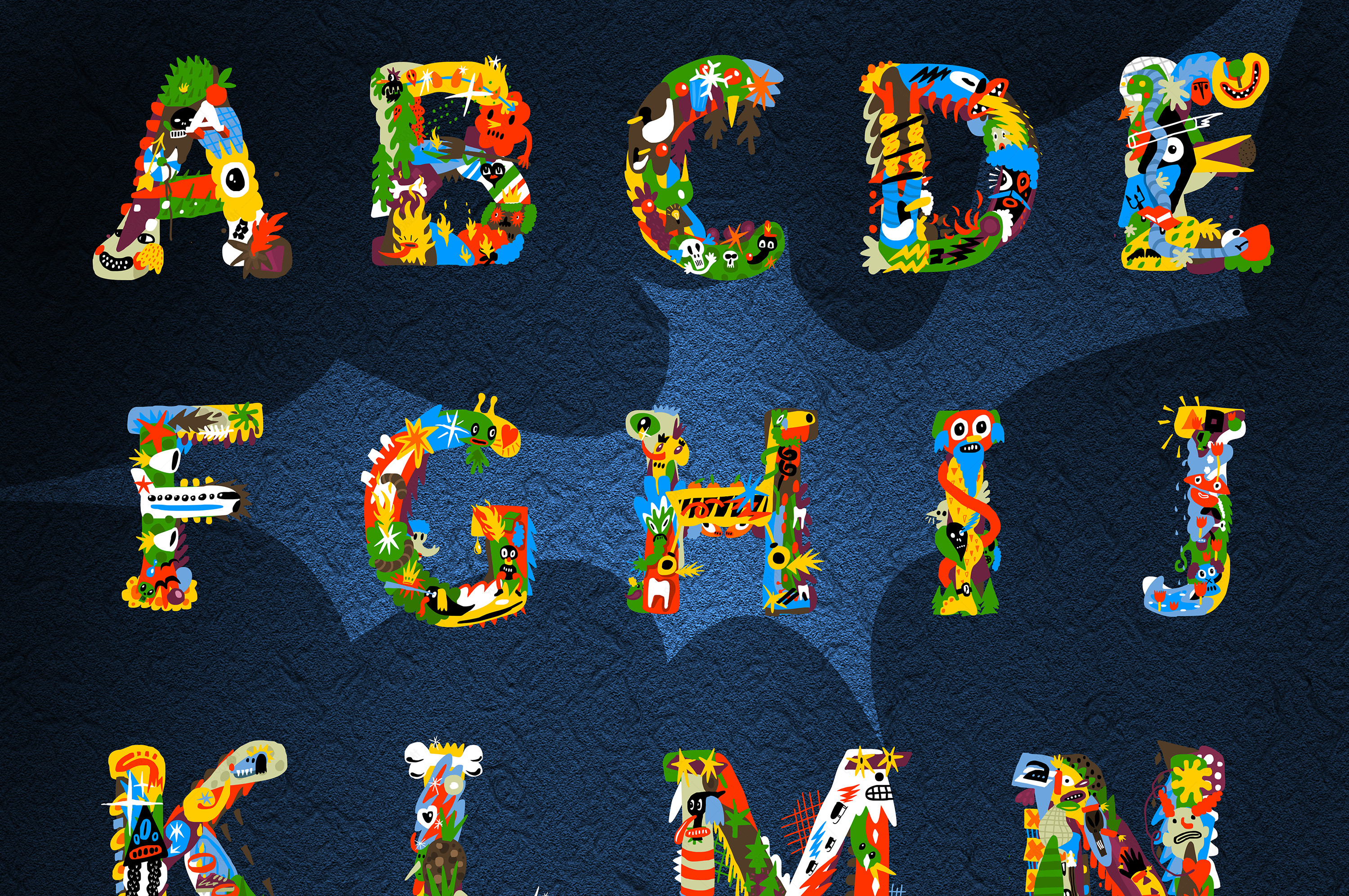 万圣节26字母表psd素材【免抠元素png】-90设计网