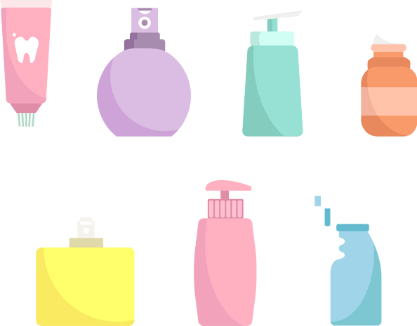 扁平风格洗护用品