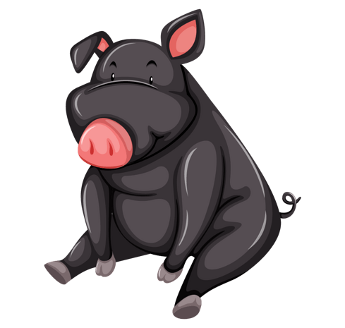卡通黑猪图片大全_卡通黑猪图片素材【png免费下载】-90设计网