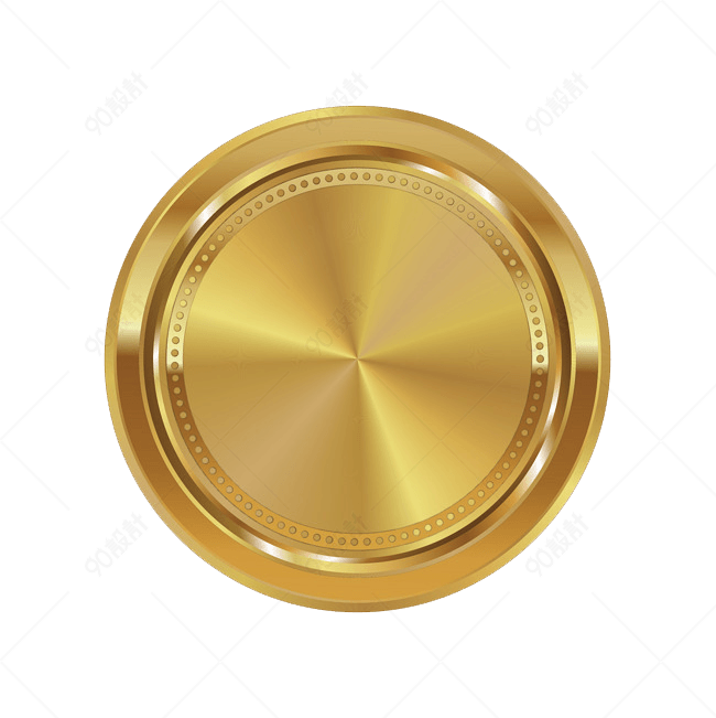 金色圆形标签