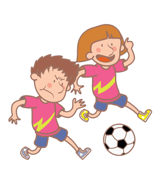 踢足球的小朋友