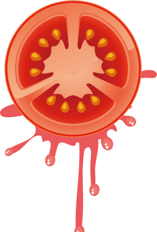 卡通切开的番茄