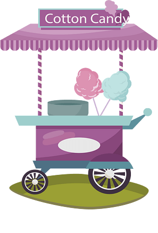 卡通手绘棉花糖车