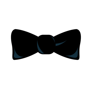 卡通手绘黑色领结