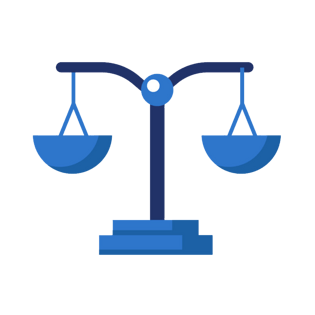 卡通手绘蓝色天平秤