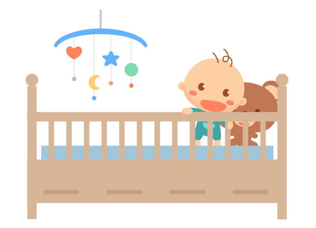 卡通婴儿床 png素材