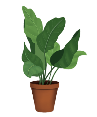 手绘卡通绿色天然植物